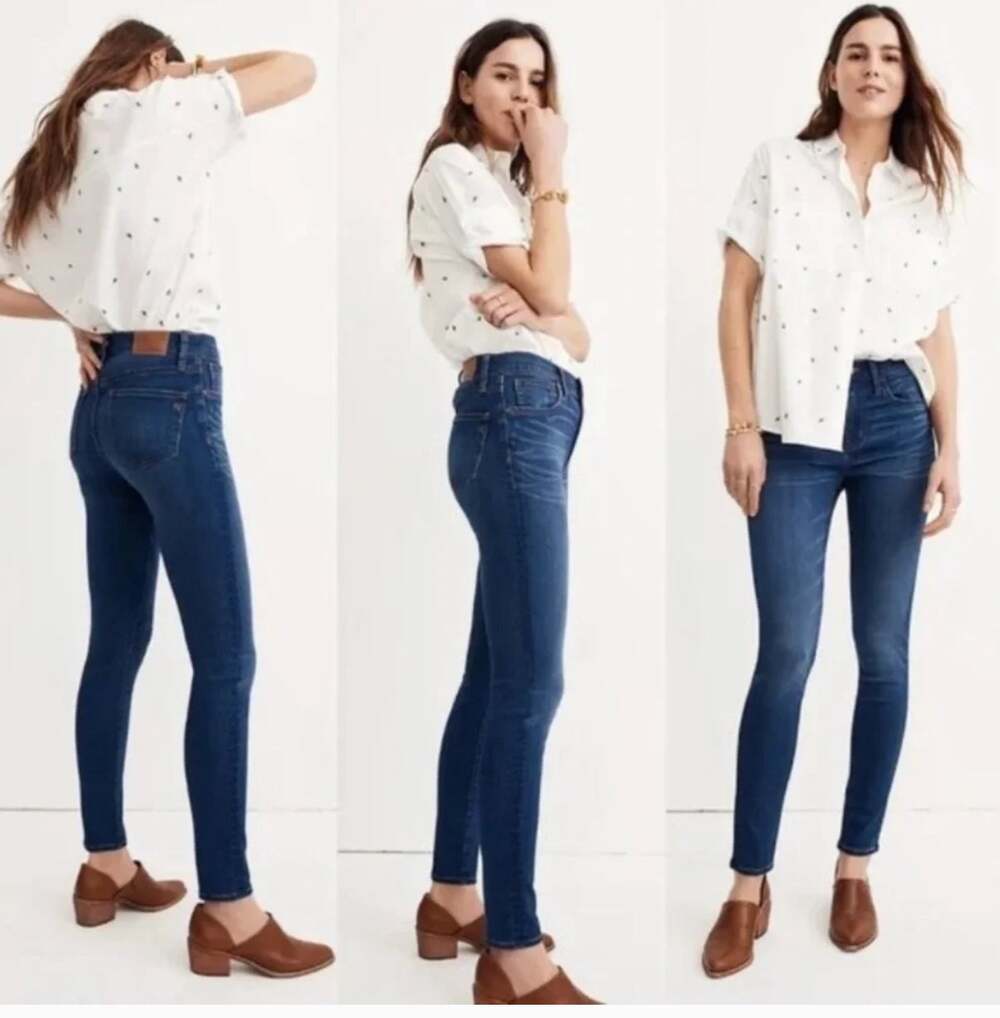 Madewell Roadtripper Hi Rise Skinny Ankle Jeans 29 8 Medium Dark Wash